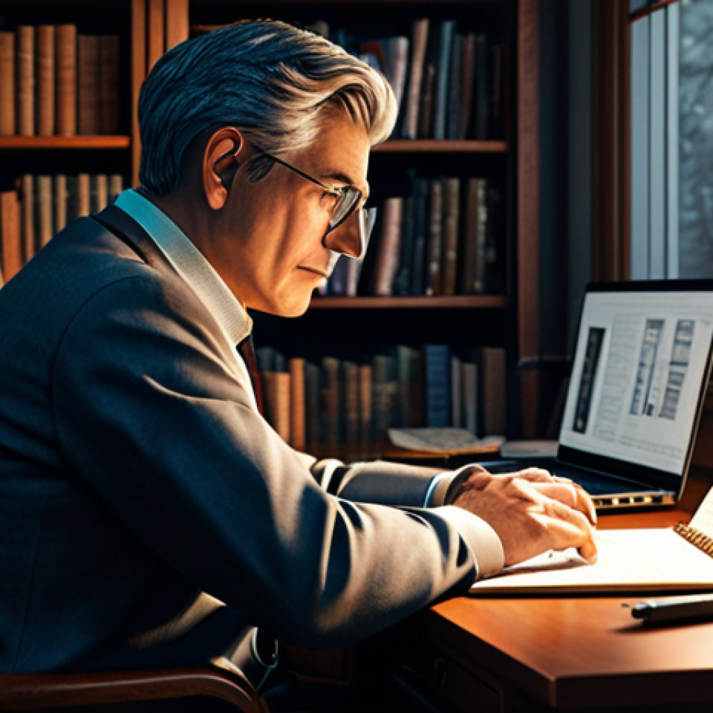 **

"A writer sitting at a desk, looking thoughtfully at a laptop screen in a cozy home office, surrounded by books and notes. Fully clothed, professional attire, safe for work, appropriate content, perfect anatomy, natural proportions, warm lighting, realistic rendering, family-friendly."

**