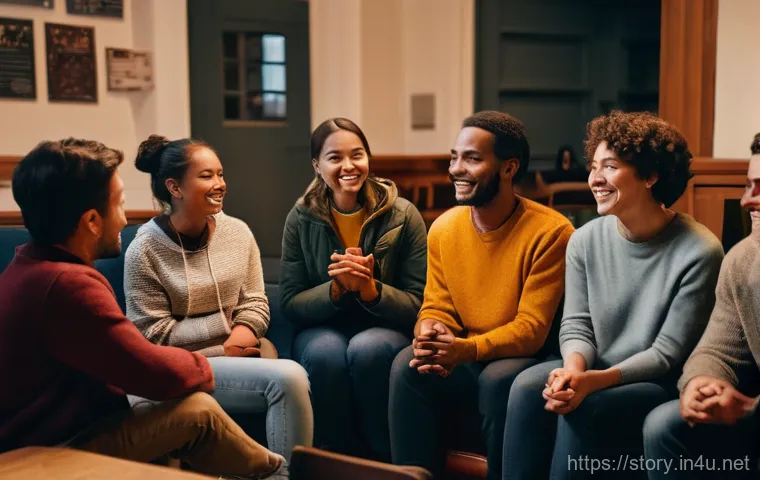 스토리텔러의 일상적인 작업 프로세스 - **Prompt for "Empathy and Authenticity":**
    A diverse group of adults and young adults, fully clo...
