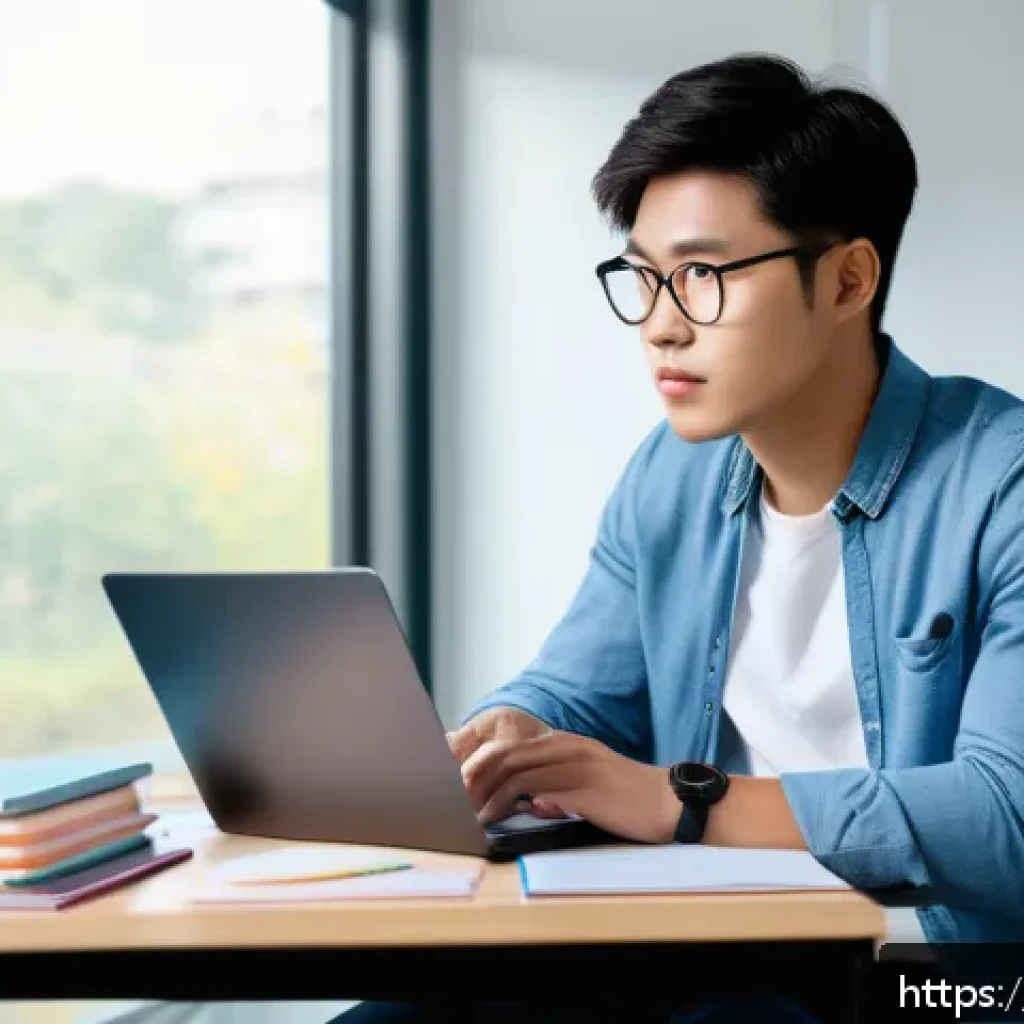 스토리텔러 자격증의 취득 과정에서 주의해야 할 점과 사례 분석 - A focused young adult sitting at a modern desk with a laptop and open books, meticulously planning a...