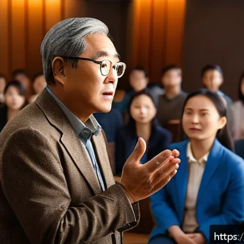 스토리텔러 직무와 관련된 성공적인 스토리 제작 - A professional storyteller standing confidently in front of a diverse audience, illustrating the imp...