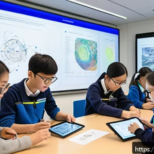 스토리텔러와 융합 교육의 장점 - A vibrant classroom scene showing diverse students engaged in a multidisciplinary project, combining...